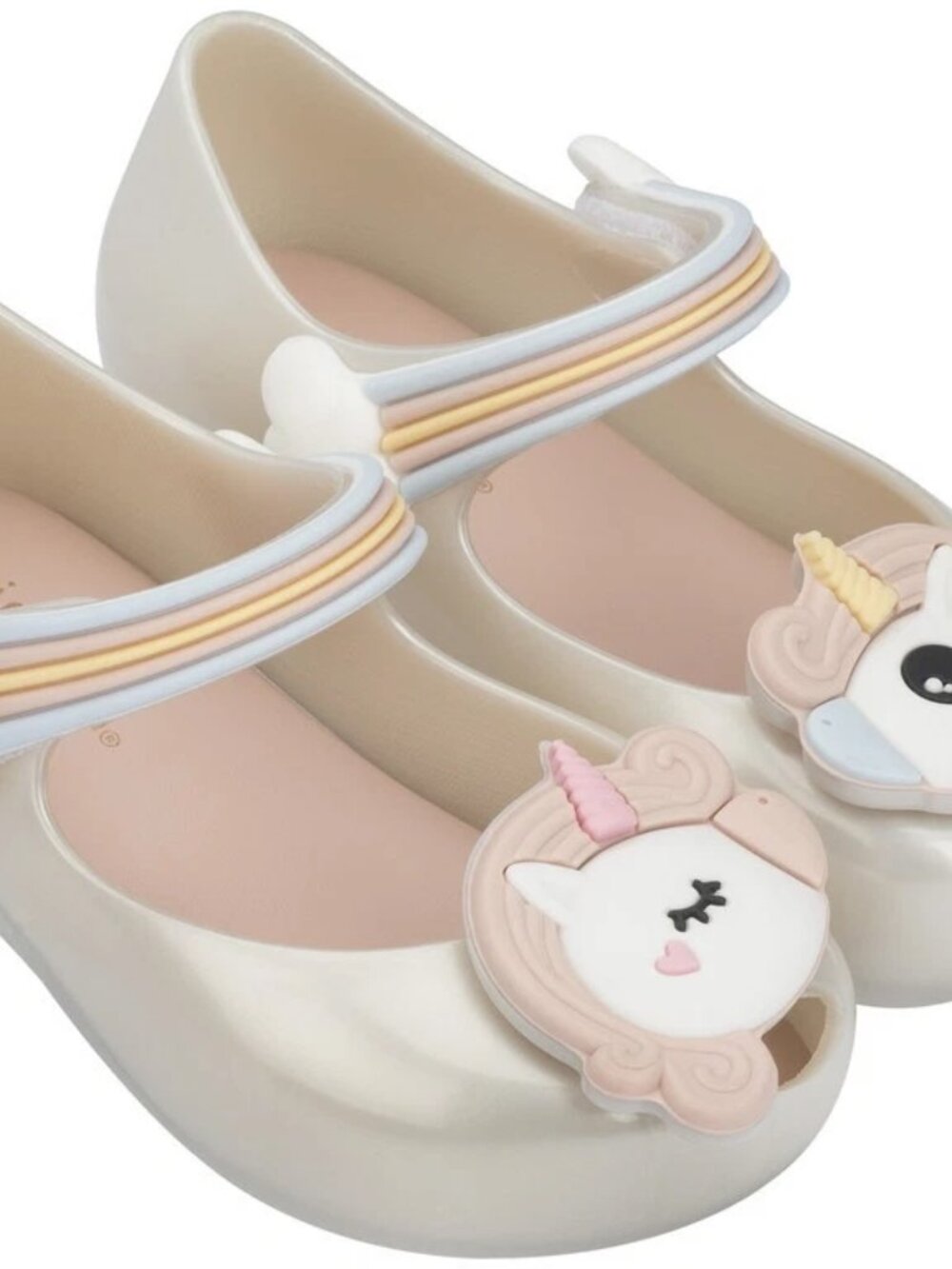 Mini Melissa Girl's MINI Ultragirl Unicorn Shoe, White/Pink, 11 Medium US Little